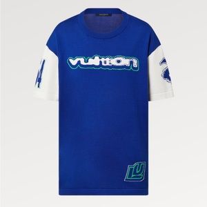 Louis Vuitton short sleeved cotton intarsia crew neck